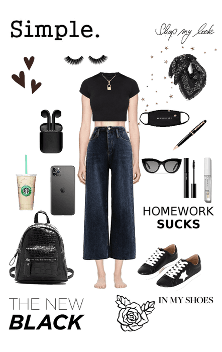 aesthetic school outfit!🖤🤍