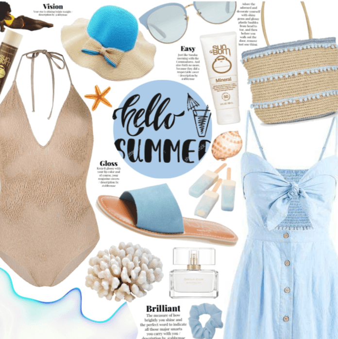 Hello Summer In Blue And Beige