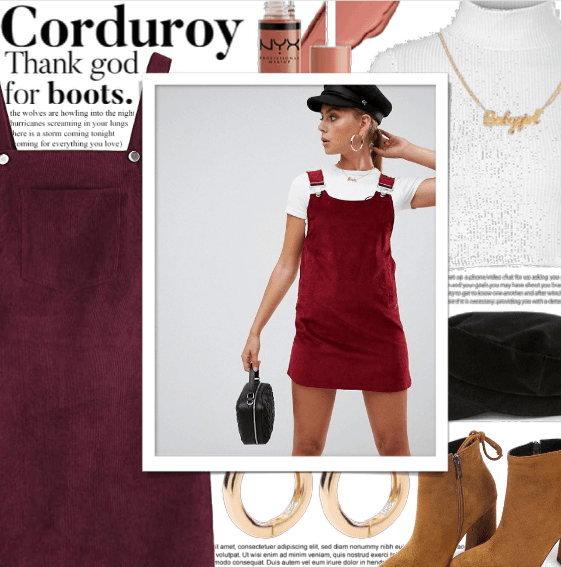 Corduroy Pinafore Dress