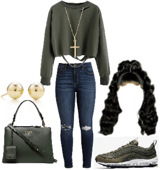 Olive green outfit
