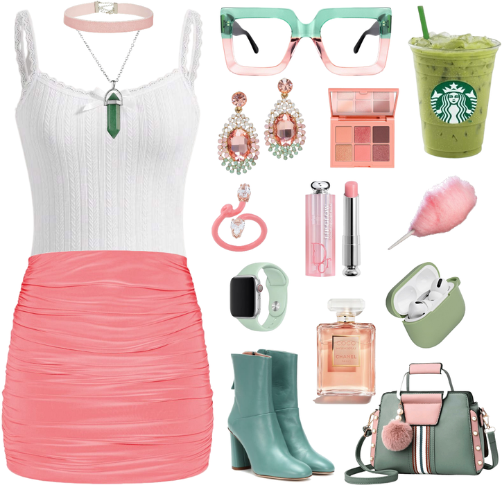 Coral and Green