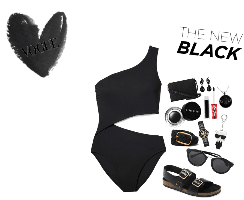 all black women’s bathing suit