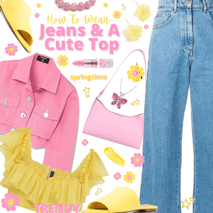 💛jeans and a cute top! 💓