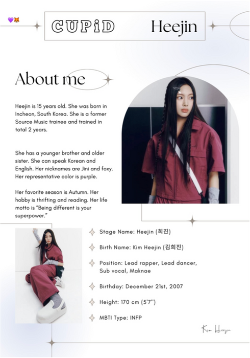 𝗖𝗨𝗣𝗶𝗗 (큐핏) - Heejin Profile