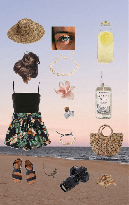 Beach Fit with Beach Background 🏖🌊🌺