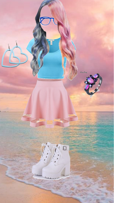 pastel pink and baby blue