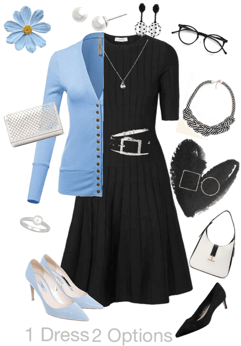 1 Dress 2 Options - Black & Blue