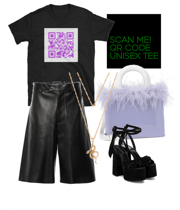 purple qr code outfit