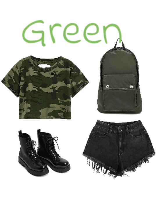 school outfit green