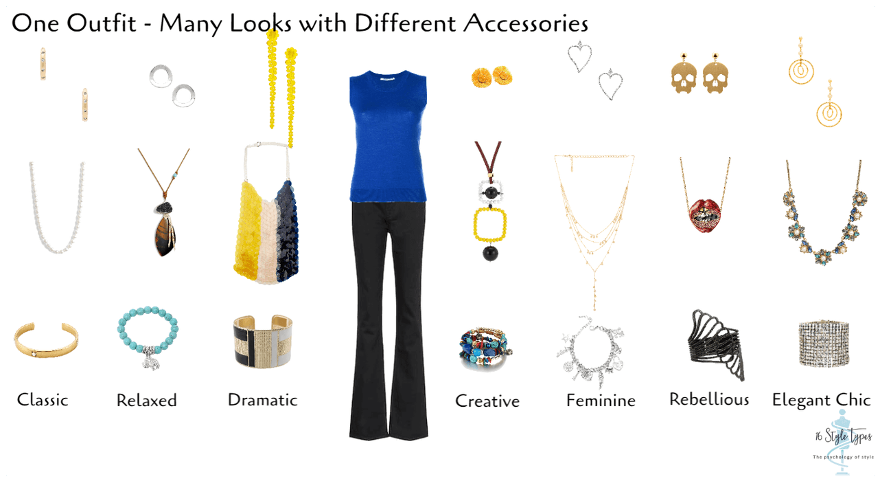 one outfit many looks with accessories