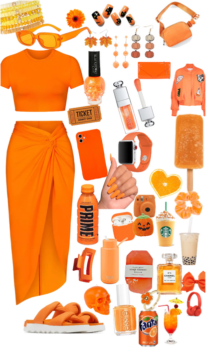 orange beach wear