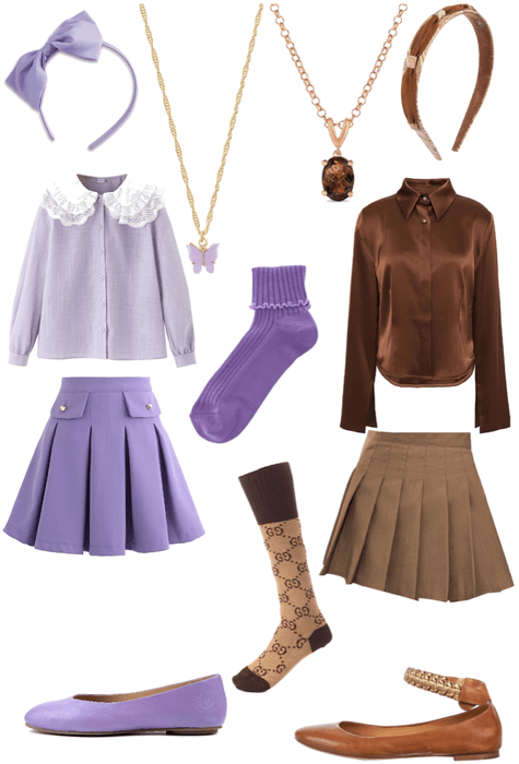 purple and brown skirt