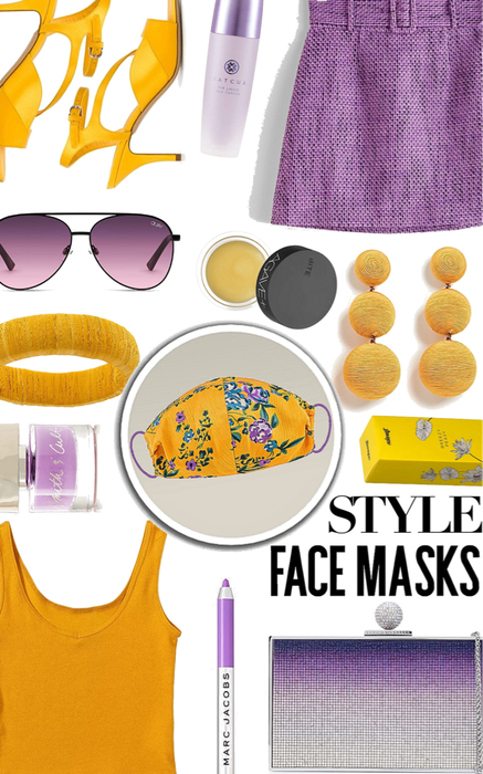 purple yellow face mask