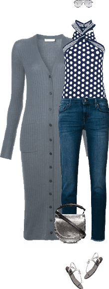 Casual outfit: Silver - Navy