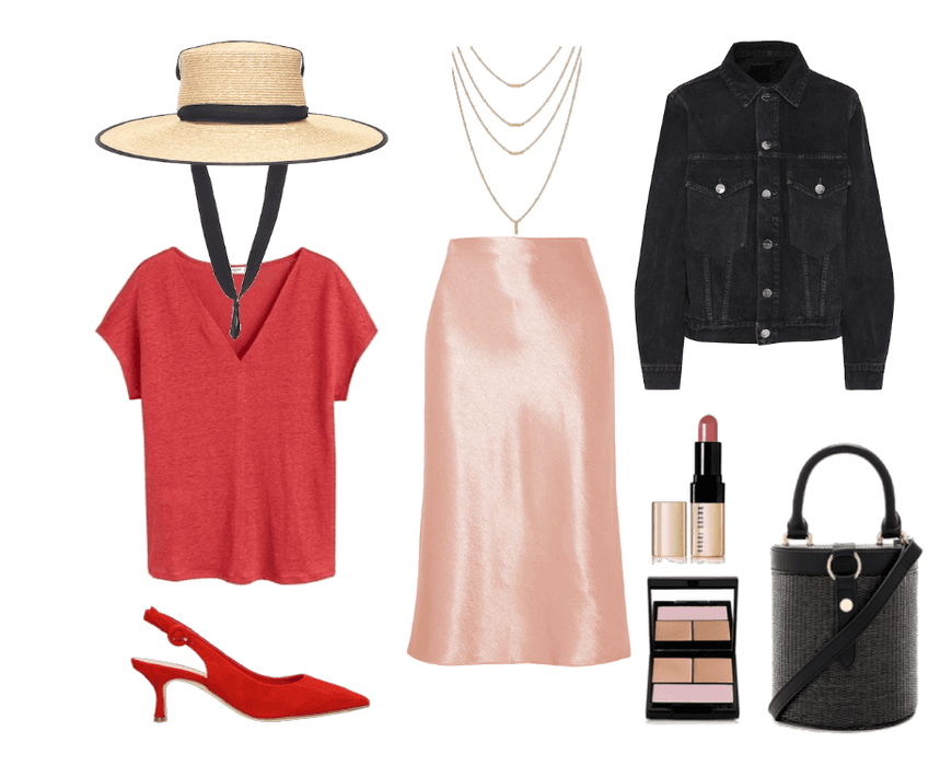 Summer outfit for inverted triangle body type