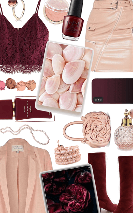 maroon + blush pink