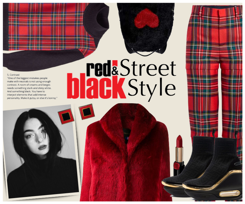 Red and black street style