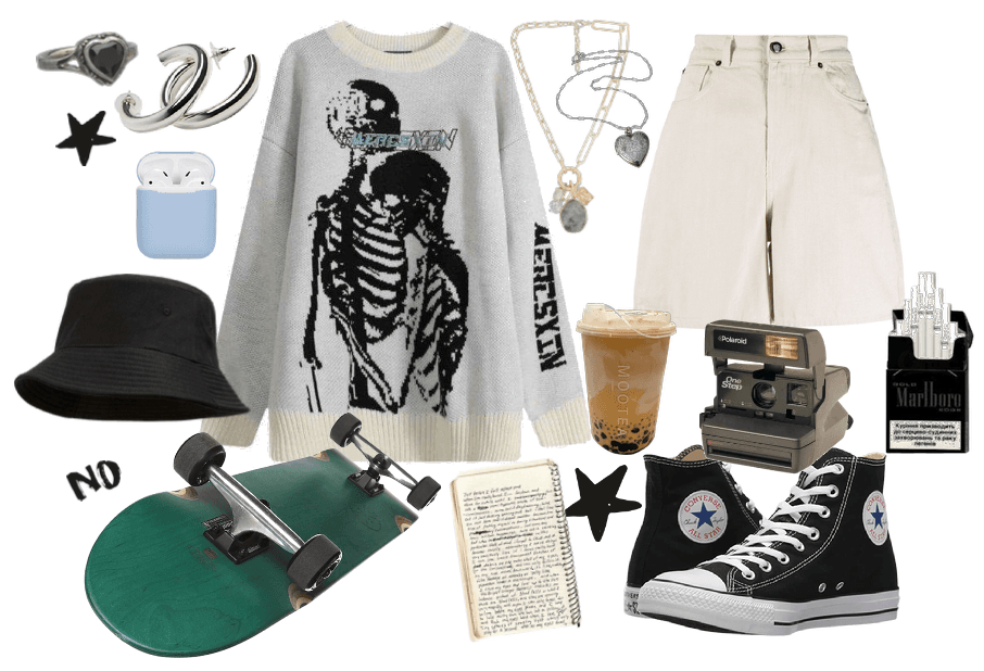 Grunge Skateboarding outfit