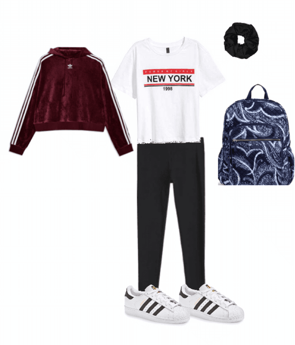 burgundy and white and black