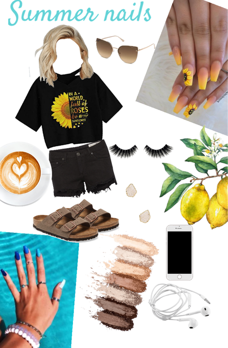 summer nail | sunflower