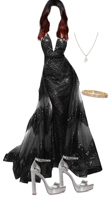 black poofy prom dress