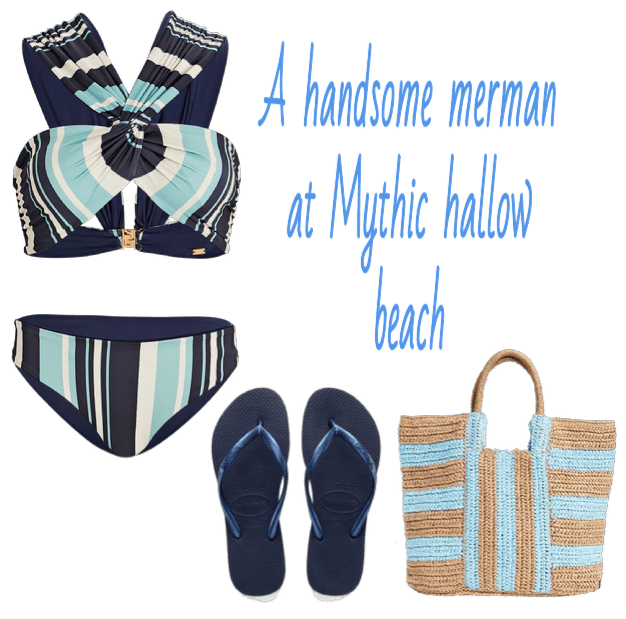 A handsome merman at Mythic Hallow beach