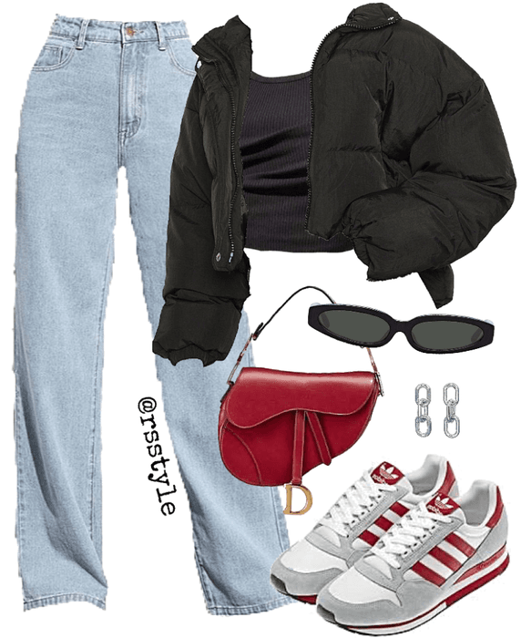 red accent outfit