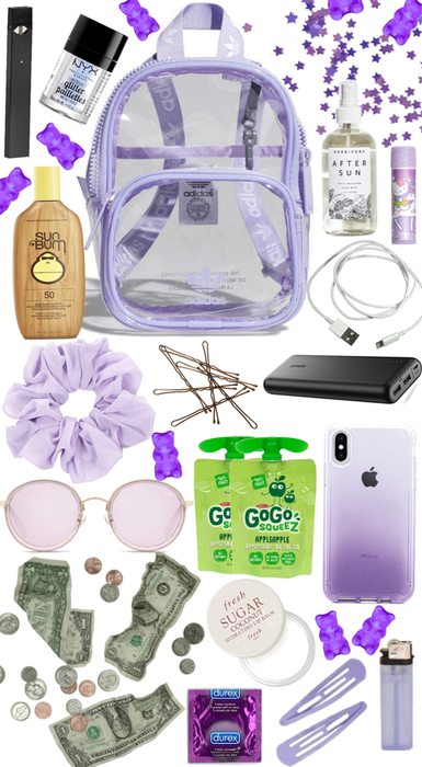 Whats in my bag (lilac outfit)