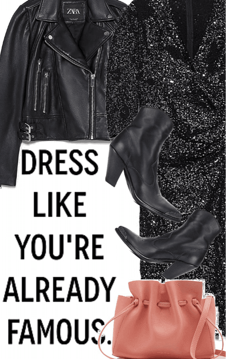 sequins and leather