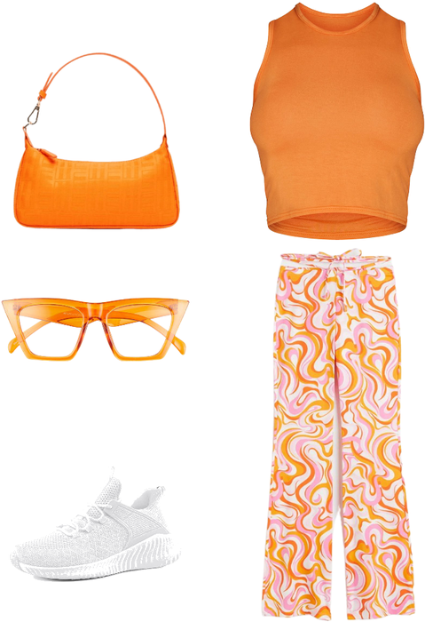 orange outfit by allin