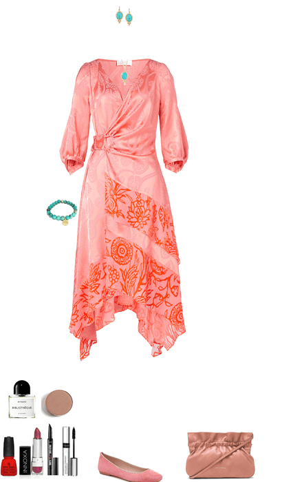 pink wrap date dress (Aoife)
