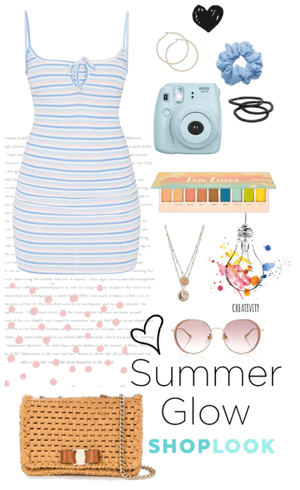 Blue pastel summer dress outfit