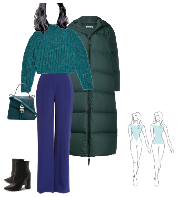 blue green winter outfit