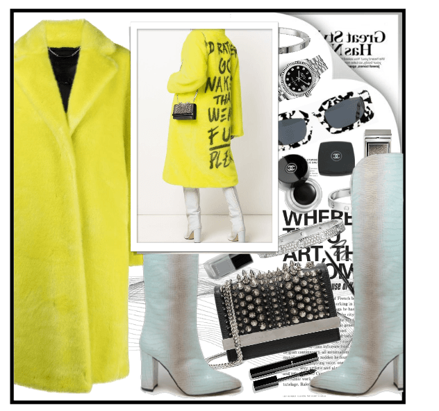 Yellow Philipp Plein coat