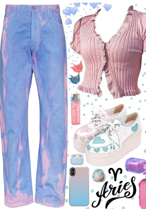 Aries: Pastel blue and pink