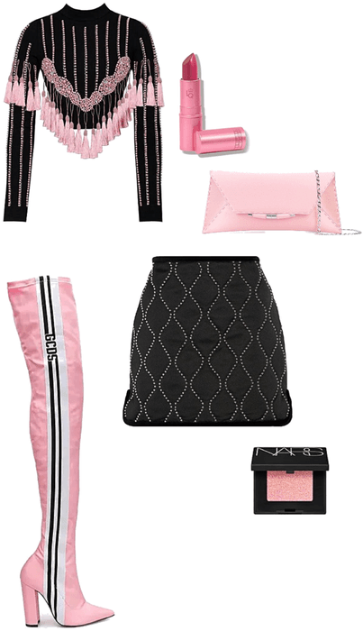 42. pink and black