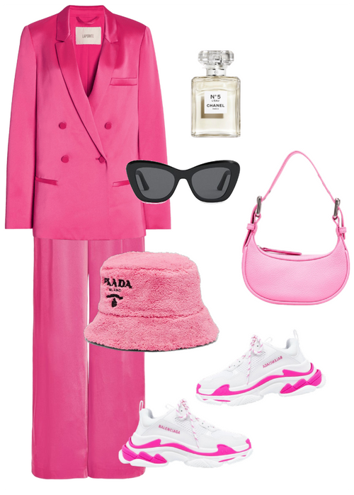 Monochrome pink business woman