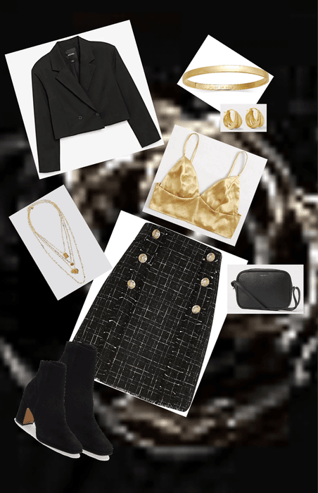 Formal elegant black and gold