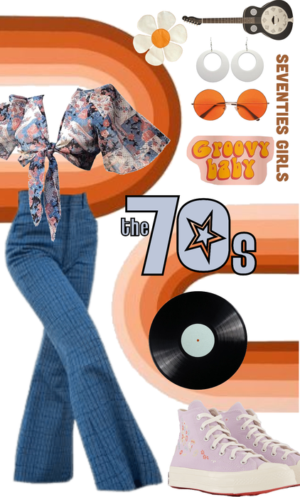 70s bell bottom jeans Outfit