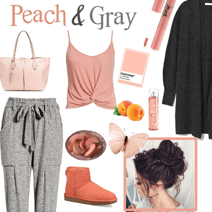 Peach and gray combo