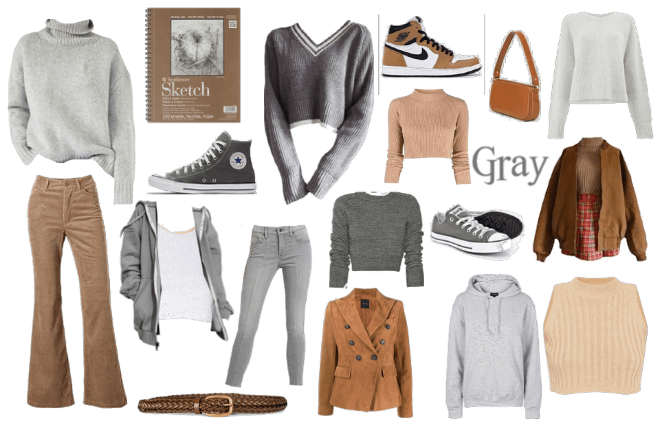 Camel and Gray Color Combo Moodboard
