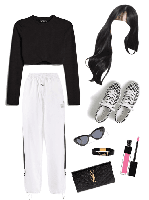black and white outfit