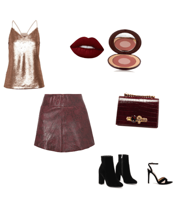 Burgundy gold Party diva