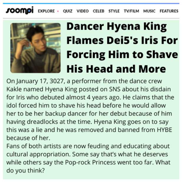 Iris & Hyena King Dancer Drama | Soompi Article