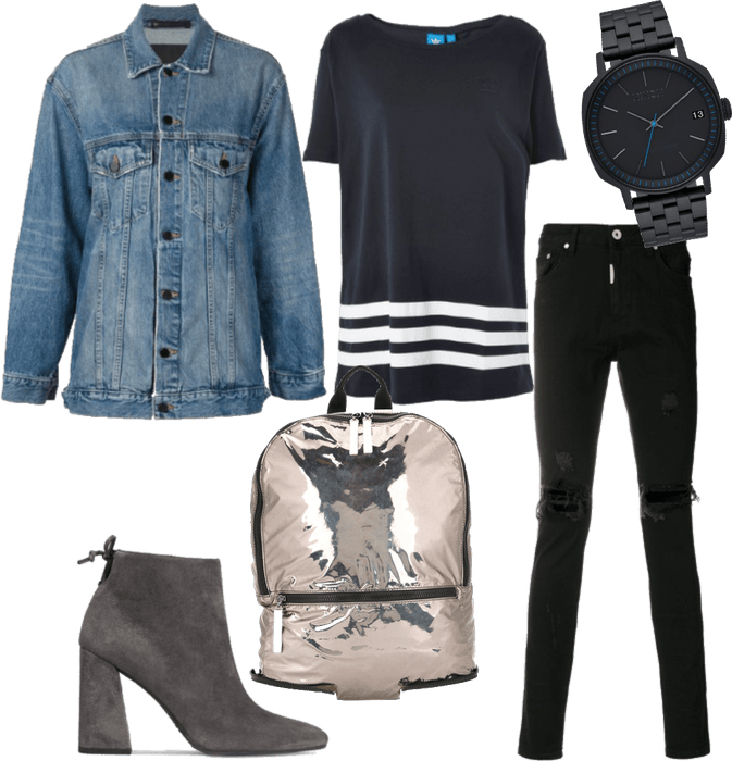 Jean jacket/suede boots