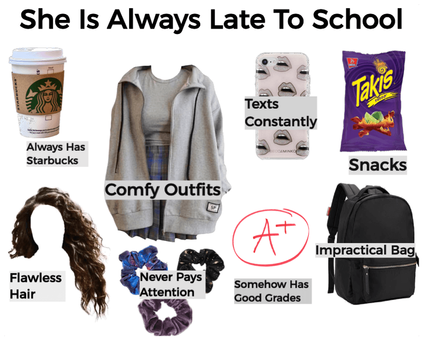 She is always late to school