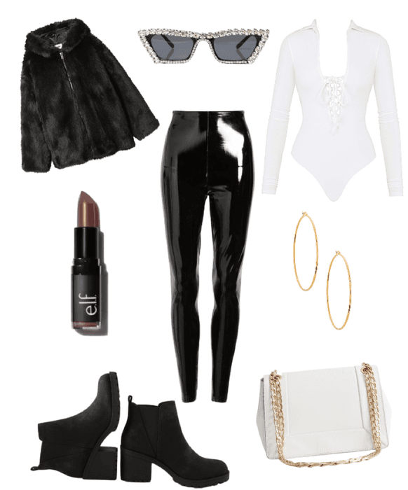 BLACK AND WHITE WINTER OUTFIT
