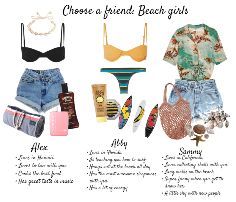 Choose a Friend: beach girls