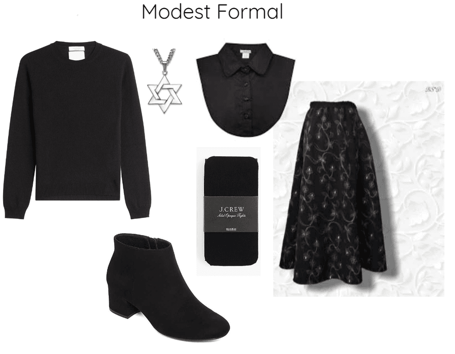 Elegant Black Modest Formal