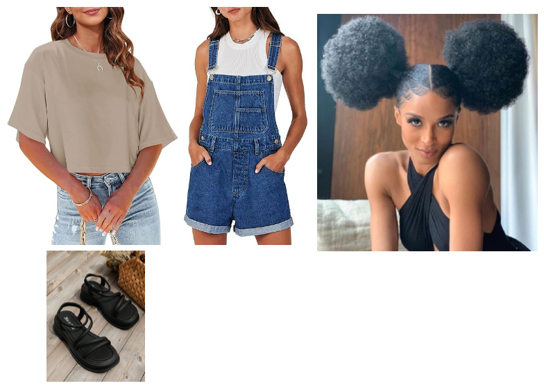 Denim Overall Shorts and Crop Top
